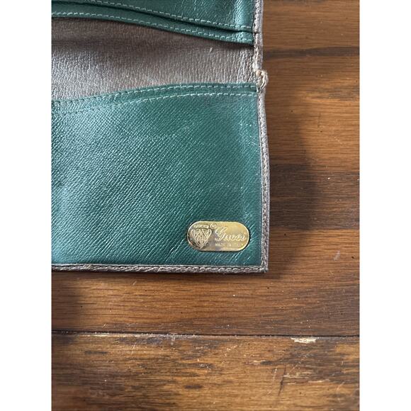 RARE Two Tone GG Logo Gucci Sherry Line Long Wallet 70s 80s - Picture 6 of 9
